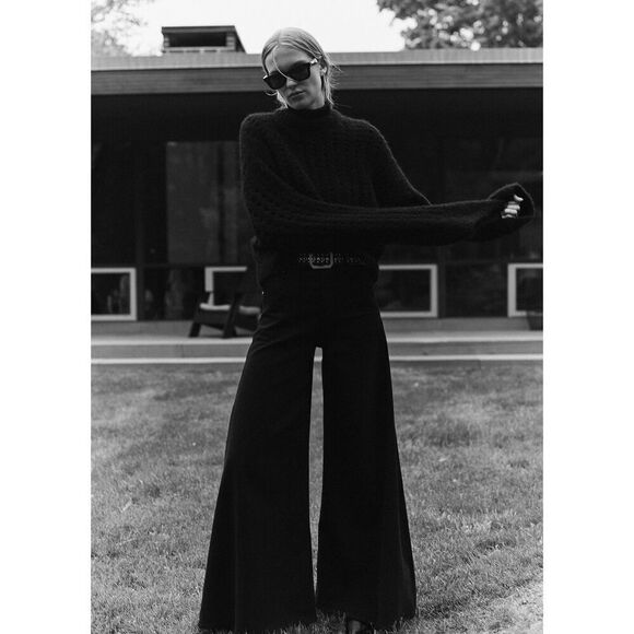 Citizens of Humanity Women's Black Annina Corduroy Wide Leg Pants Size 24 NWOT - Picture 2 of 13